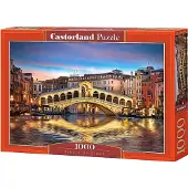 Castorland Rialto by Night – Puzzel – 1.000 stukjes – Satijnen afwerking – Perfecte pasvorm – Europese kwaliteit
