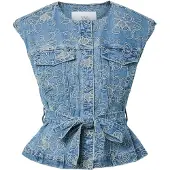 Y.A.S Bodywarmer 'Kari' blauw denim / grijs