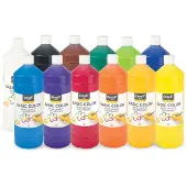 Creall Plakkaatverf - 12 kleuren - mix set 12 kleuren schoolverf - grootverpakking - 12 x 1000ML - Gemaakt in Nederland - professionele kwaliteit - glutenvrij