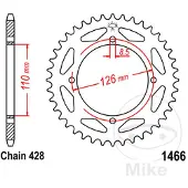 JT Sprockets 428 Jtr1466.47 Steel Achtertandwiel