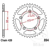 JT Sprockets 420 Jtr894.46 Steel Achtertandwiel