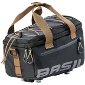 Basil Miles bagagedrager tas MIK, achter, voor fiets, inclusief adapter, grijs-zwart, 18310