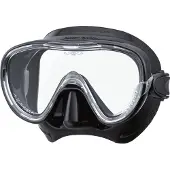 Tusa Tina Snorkelmasker – Premium duikbril van hypoallergene siliconen met één venster en gehard glas, voor snorkelen en duiken – Zwart/Zwart – M1002QB BK