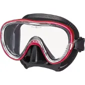 Tusa Tina Snorkelmasker – Premium duikbril van hypoallergene siliconen met één venster en gehard glas, voor snorkelen en duiken – Zwart/Roze – M1002QB RP