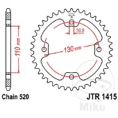 JT Sprockets 520 Jtr1415.36 Steel Achtertandwiel