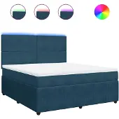 vidaXL Boxspring met matras fluweel blauw 180x200 cm
