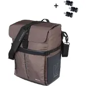 Basil Move MIK bevestigingspunten, losse tas, 15 liter, bruin - Waterafstotende fietstas.