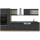 Vicco Complete keuken R-Line Antraciet landhuis/gouden eik 350 cm , WB Antraciet, Model 53533