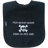 Funnies Zwarte slab met "Mijn eerste tattoo staat op mijn slab"