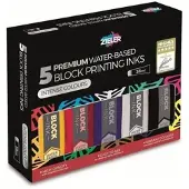 Zieler Water-Based Block Printing Ink Set 5X 38Ml