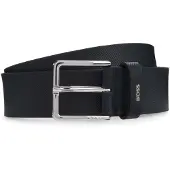 BOSS Leren Riem Ther--Piq_Sz35 Belt W80 Dark Blue Donkerblauw