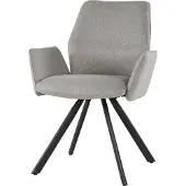 LivingFurn Eetkamerstoel Stof Taupe - 58x58x86cm - Draaibaar - Zitdiepte 44cm - Set van 2