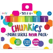 Ooly - Chunkies Verfstiften - Neon Set - Set van 6 Stuks - Geen Kwast Of Water Nodig - Sneldrogende Verf - Gemakkelijk Te Gebruiken - Geschikt Voor Kinderen Vanaf 3 Jaar
