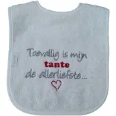 Funnies Witte slab met "Toevallig is mijn tante de allerliefste"