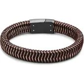 Lucleon Bruine Armband van Roestvrij Staaldraad