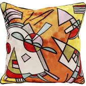 Kare design Kussen Art Line oranje
