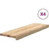 vidaXL Traptreden 4 st 80x25x2 cm onbehandeld massief eikenhout
