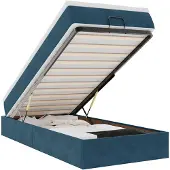 vidaXL Ottoman bed met matras 100x200 cm fluweel donkerblauw