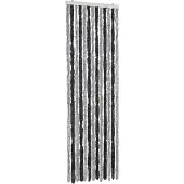 vidaXL Vliegenhor met grijze en zwarte chenille, 56x200 cm