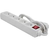 Perel Stekkerdoos - 5 stopcontacten type E met schakelaar - 1.5 m kabel - Wit