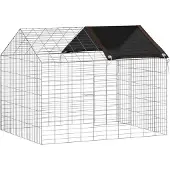 vidaXL Konijnenkooi Zilver 100 x 78 x 78 cm Gegevens staal