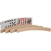 Philos houten speelkaartenhouder FSC 100% - set van 4 - 35 cm.
