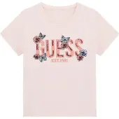 GUESS T-shirt met labelstiksel en pailletten