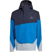 Adidas Outdoorjas 'Xploric' navy / neonblauw / lichtgrijs