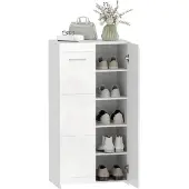 HOMCOM Schoenenkast-Spaanplaat-55L x 36B x 108H cm-Hoogglans wit
