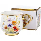 Luxe Porseleinen Mok Flower 450ml - Bone China
