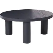 Beliani MAUMEE - Salontafel - Zwart - ø 80 cm - Vezelplaat