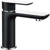 Mexen Alfa wastafelkraan, zwart/chroom - 745700-71