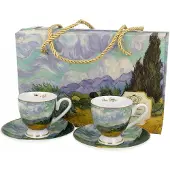 Van Gogh 2x Espresso Kopjes WHEAT FIELD Golden Line - Inspiratie