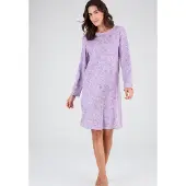 Damart - Gemerceriseerd nachthemd - Dames - Violet - 38-40 (S)
