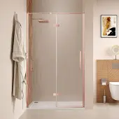 Saniclear Pure douchedeur 80cm geborsteld koper