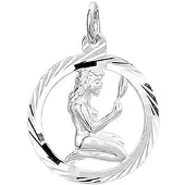 The Jewelry Collection Zilver Gerhodineerde Hanger sterrenbeeld maagd gediamanteerd 1329979