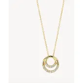 Blush gouden ketting Collier 3193YZI | Collier met anker schakel en pavé zetting | cadeau sieraden dames elegante stijl zirkonia helder