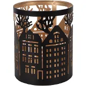 Clayre & Eef Waxinelichthouder Ø 11x13 cm Bruin Metaal
