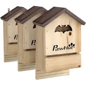PawHut Kleindierenhuis-Vurenhout-21,5L x 11,5B x 34H cm-Natuurlijk hout