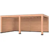 Westwood Douglas overkapping, 600 x 400, met achterwand en zijwand, Modern Plus