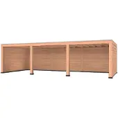Westwood Douglas overkapping, 900 x 400, met achterwand en twee zijwanden, Modern Plus