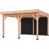 Westwood Douglas overkapping, 400 x 400, met achterwand, Comfort Plus Zwart