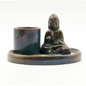 Ancient Wisdom Multifunctioneel Boeddha wierookplaatje - Keramiek Blauw