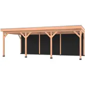 Westwood Douglas overkapping, 750 x 350, met zwarte achterwand, Comfort Plus
