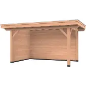 Westwood Douglas overkapping, 500 x 300, met achterwand en zijwand, Vrijbuiter Basic