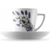Lubiana Beata Koffiekop met Schotel, 200ml, Lavendel Decor