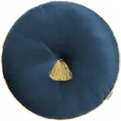 Room99 Allure Ronde Decoratieve Sierkussen - Navy Blauw Velours