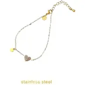 Go Dutch Label Armband (Sieraad) Little Sparkly Heart Goudkleurig