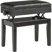 MODFU Voetenbank 63x35x46-56 cm van hout, met opbergruimte, zwart