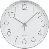 House Nordic Bodil wandklok geruisloos zilver.